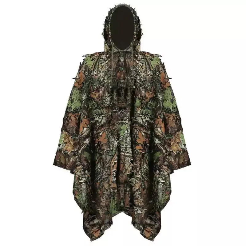 Фото Костюм для косплея в стиле аниме и игр: камуфляжный костюм Ghillie для мужчин, женщин и детей, 3D-костюм с листьями, бионический камуфляж для охоты, тактический боевой комплект для CS и стрельбы №4