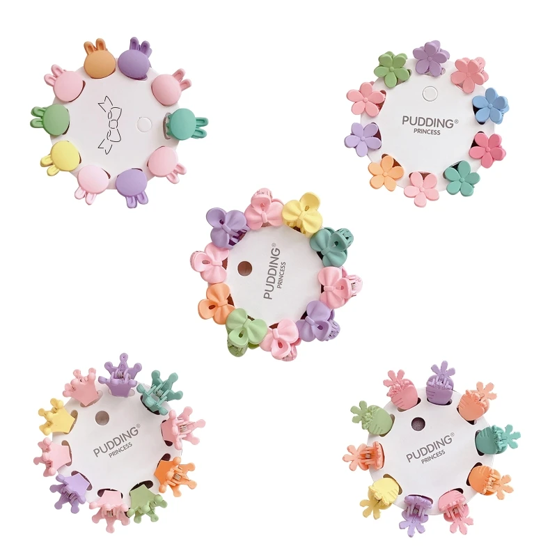 

2022 New 10 Pcs Small Baby Girls Mini Hairpin Mix Color Hair Claw Clips for Kids Hairpins Headwear Accessories Hair Bangs Crab