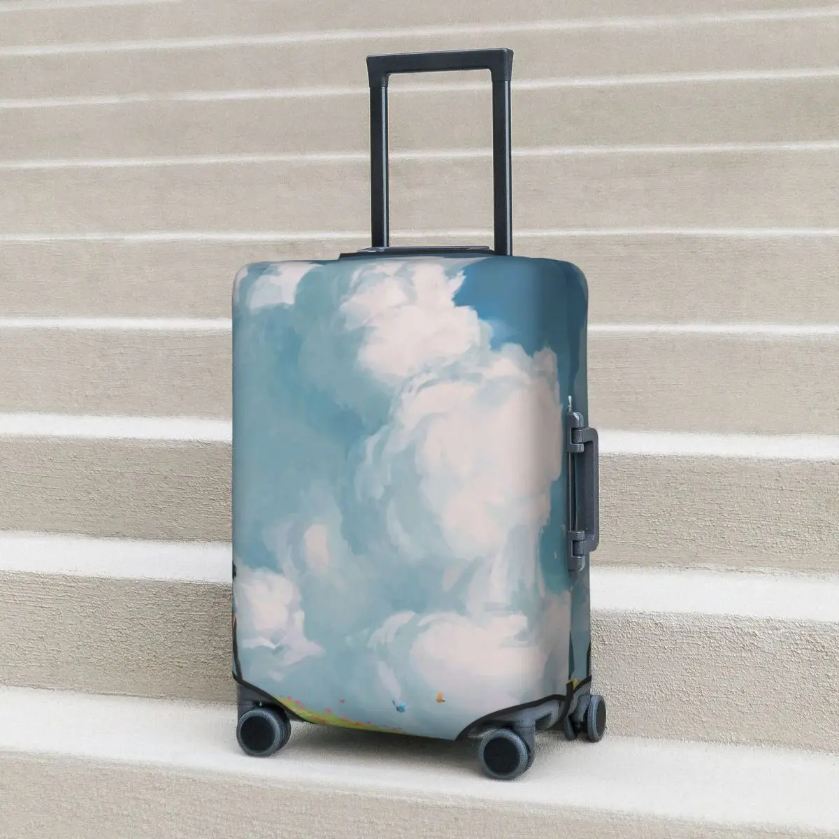 

Sophie And Howl Beautiful Scene Suitcase Cover Howls Moving Castle Travel Flight Strectch Luggage Accesories Protector