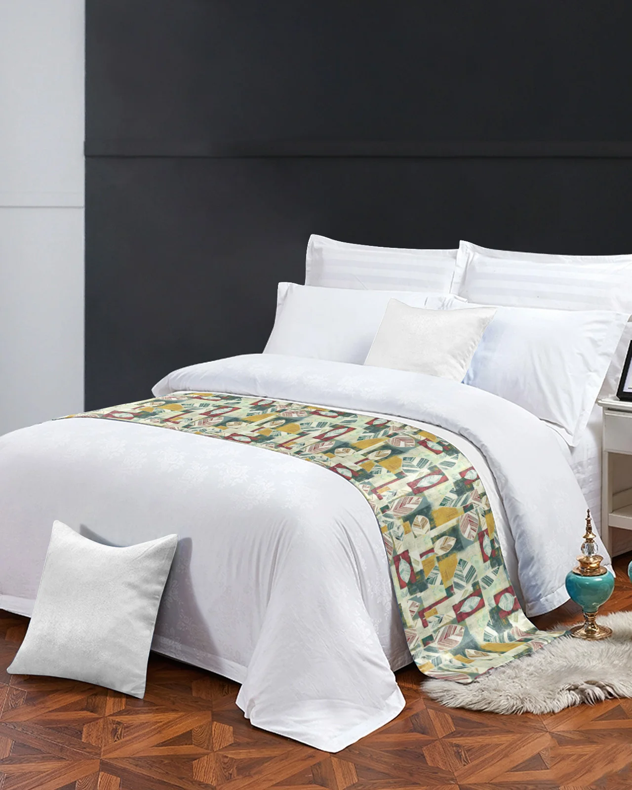 Абстрактное перо Геометрическая подстилка для кровати украшение дома отеля флаг