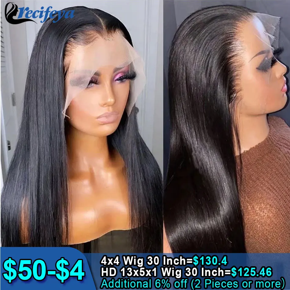 30 Inch Straight Hair Lace Front Wigs Human Hair For Black Women Transparent Lace Front Wig 100% Straight Human Hair Lace Wigs