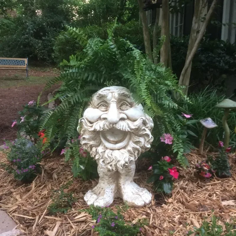 

White Ole Salty the Face Humorous Statue Planter Pot