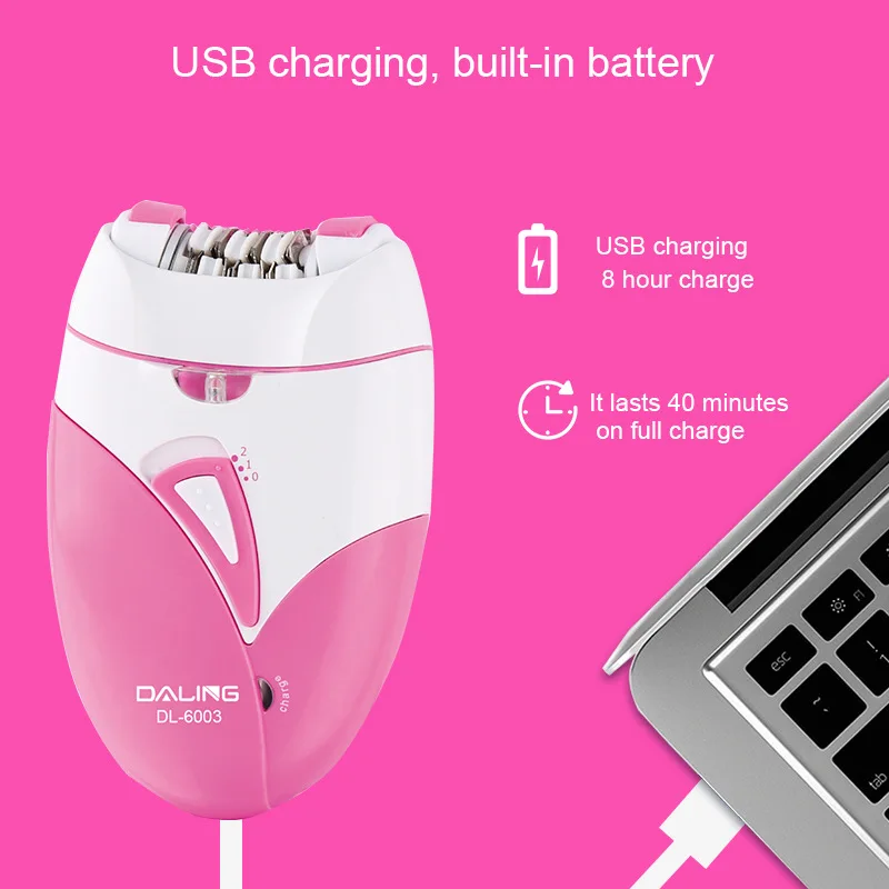 DALING-6003 эпилятор для женщин USB перезаряжаемая Бритва лица и тела триммер линий