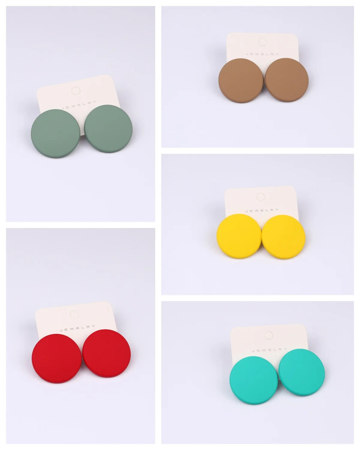 Женские серьги-гвоздики из акрила 16 цветов