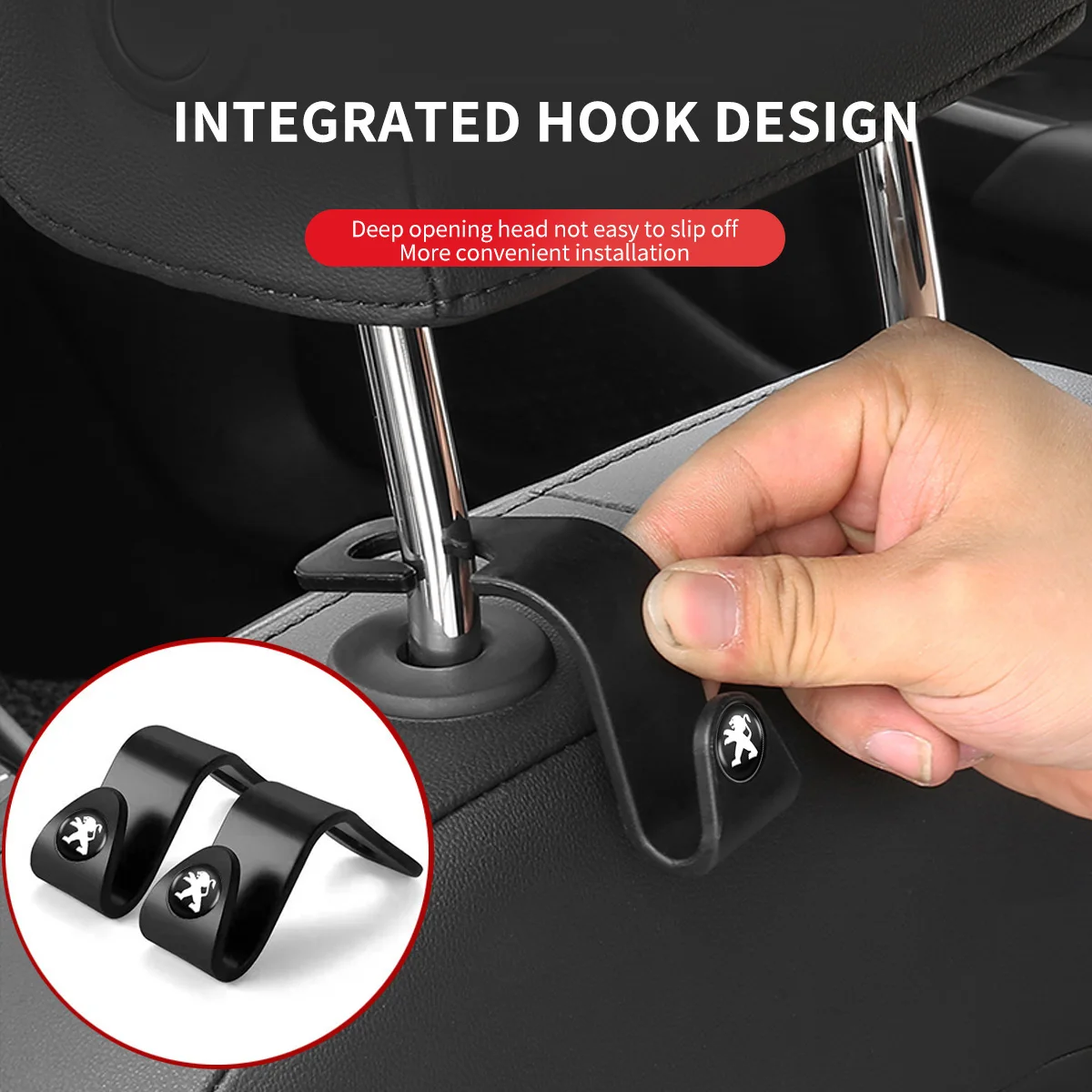 

Car Seat Back Hooks Portable Hanging Bag Rack For Peugeot 2008 3008 307 308 206 207 208 407 508 5008 106 107 205 4008 301 607