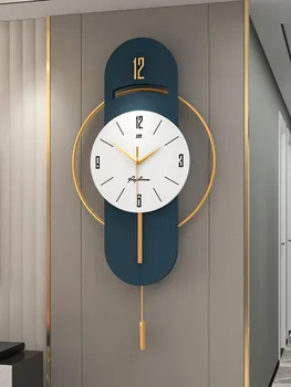 Large Nordic Luxury Wall Clock Modern Design Swinging Living Room  Wall Watch Simple Iron Hanging Clocks Home Decor
