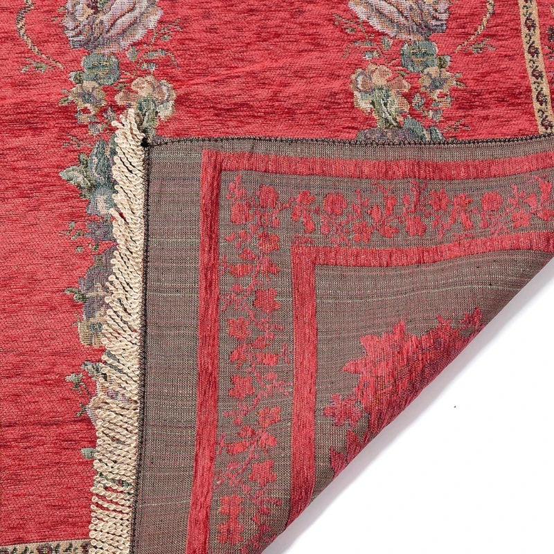 

Muslim Prayer Rug Chenille Portable Carpet Floral Tassel Islamic Blanket Mat