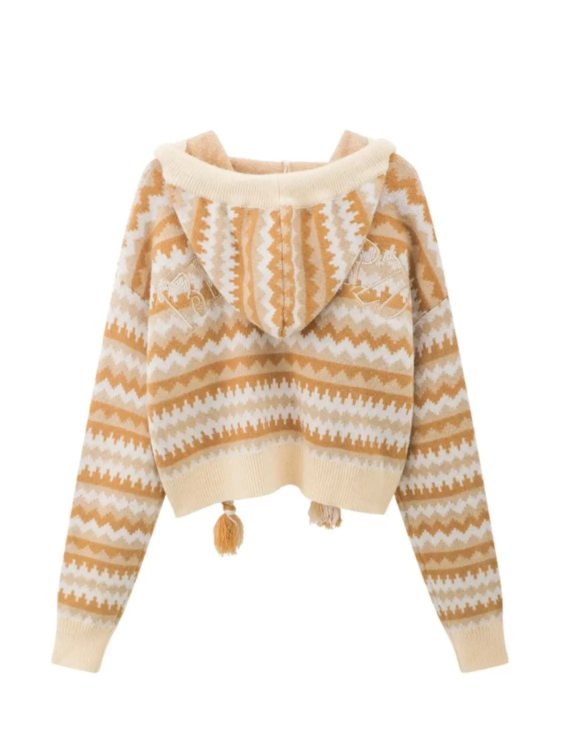 Коричневый вязаный Ретро кардиган с трехмерным мишкой Тедди женский свободный