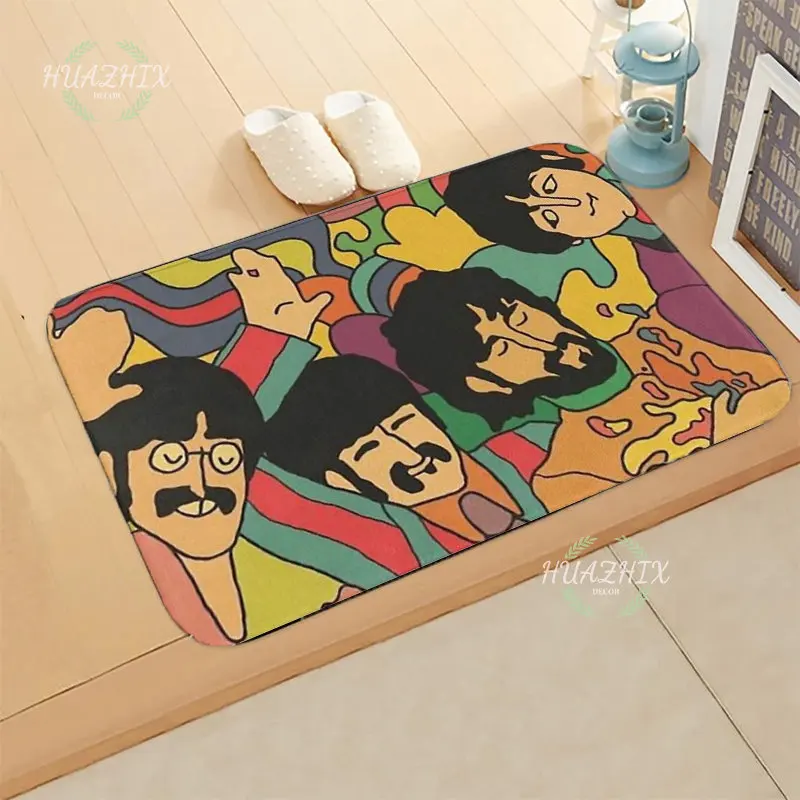 

The Beatle Doormat Carpets A Good and Popular Band Anti-Slip Bathroom Rug Flannel Trendy Floor Entrance Mat Kitchen Home Decor
