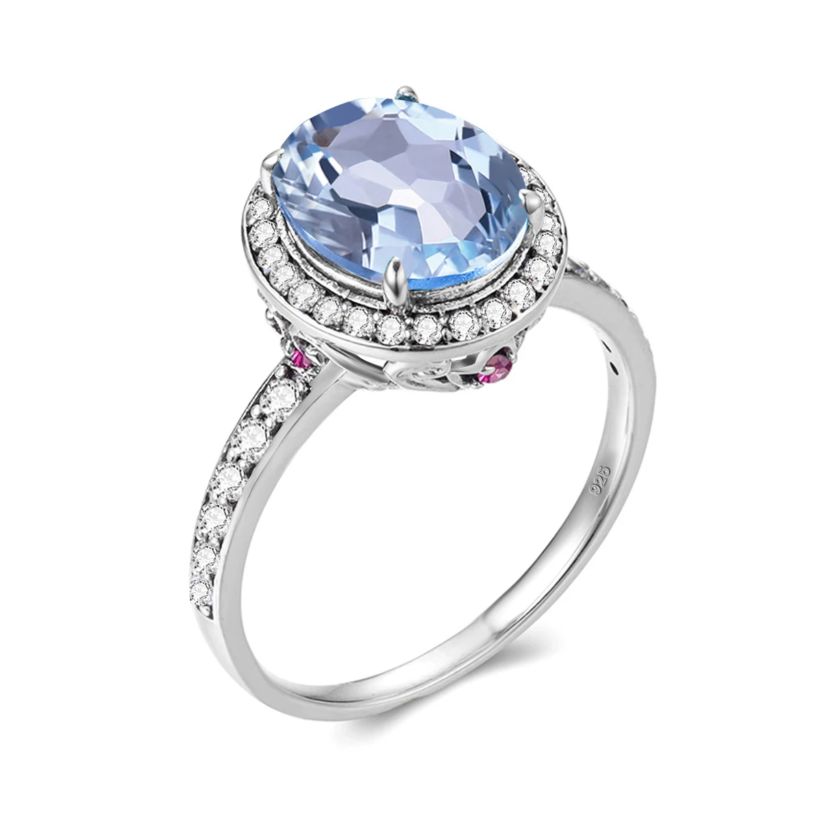 

Luxury Aquamarine Ring Silver 925 For Woman Vintage Anniversary Party Gift Antioxidant Quality Fine Jewelry New Style