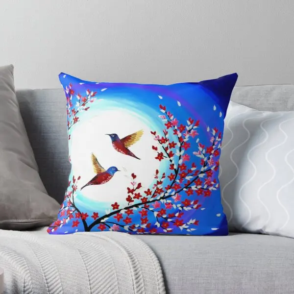 

Cherry Blossom Designs Printing Throw Pillow Cover Bedroom Decorative Home Case Cushion Waist Fashion Pillows not include