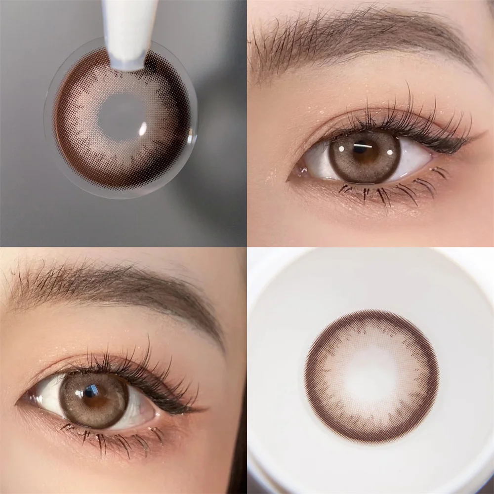 Цветные контактные линзы для глаз какао-коричневого цвета