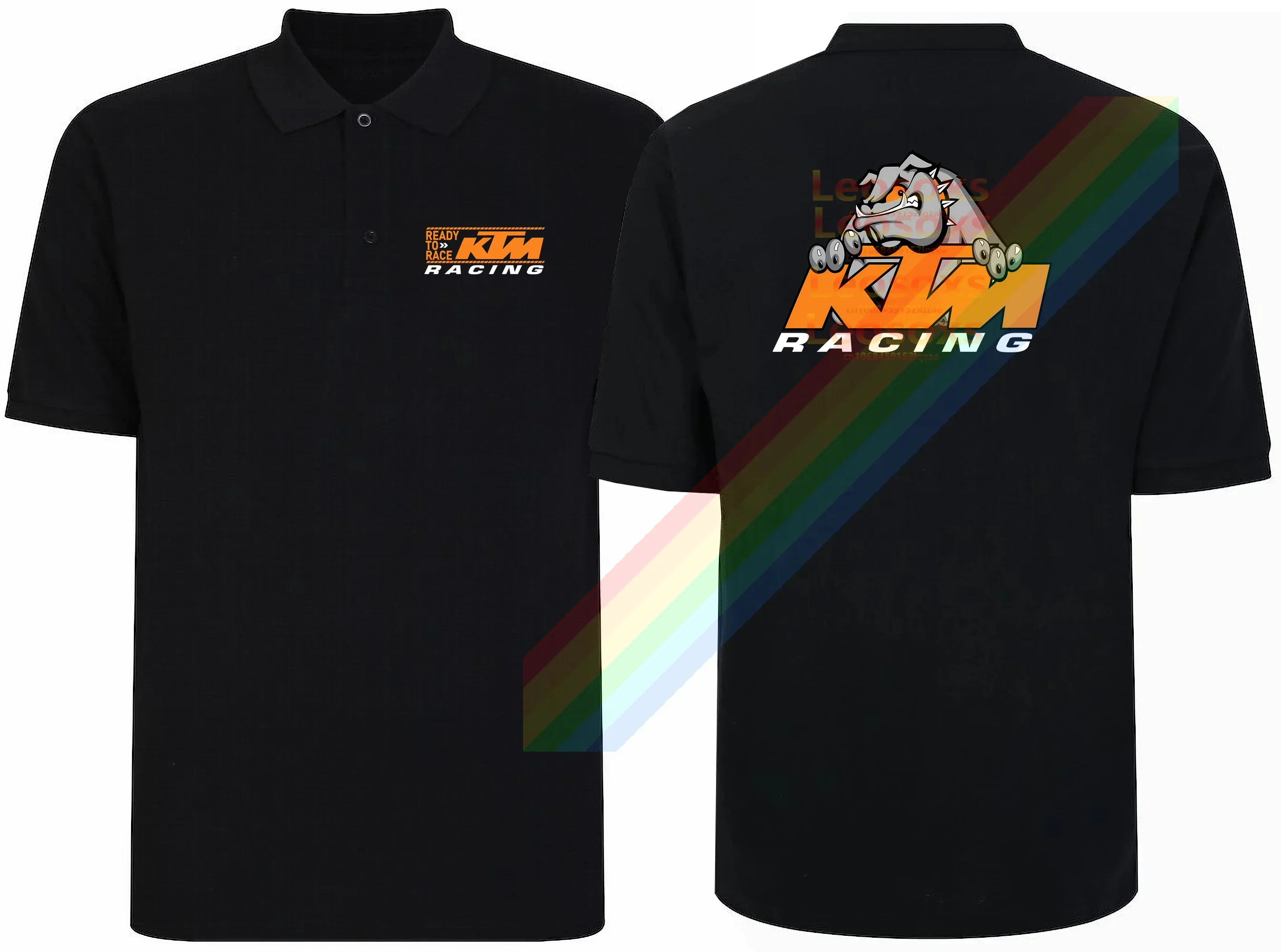 Высококачественная Двусторонняя хлопковая рубашка-поло Leosoxs с принтом черная