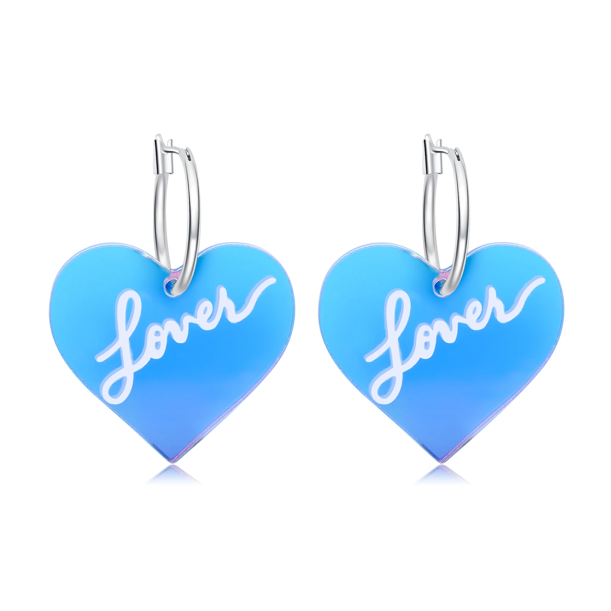 

Taylor the Swift Classic "Lover" Album Heart Hoop Earrings Acrylic Gradient Colors New the Eras Tour Jewelry for Music Fans