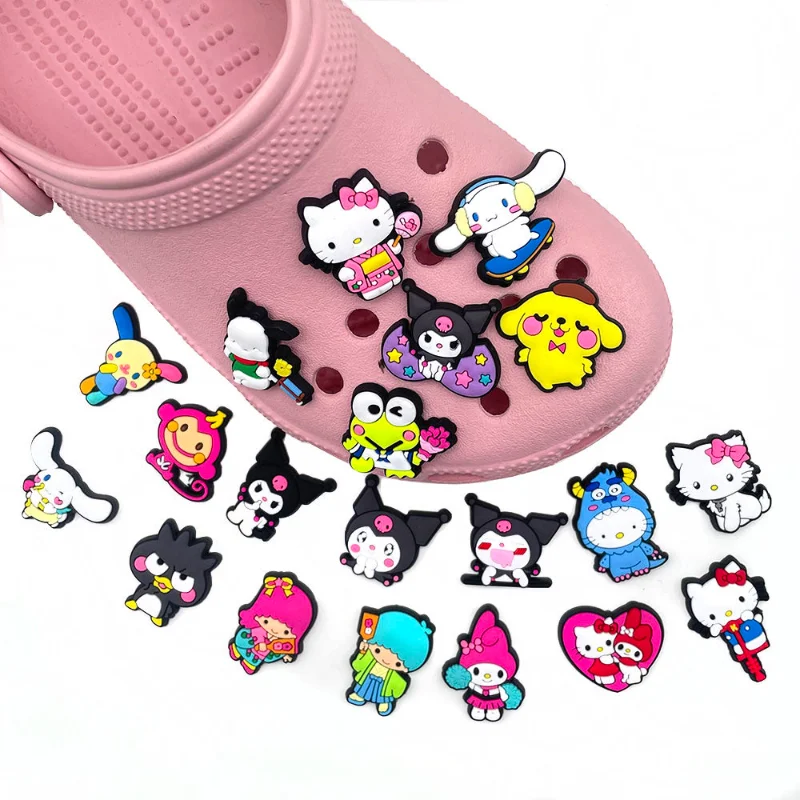 

Sanrio костюм Hello Kitty Kuromi My melody Cinnamoroll мультфильм Милая обувь с отверстиями diy аксессуары съемная пряжка аксессуары для обуви