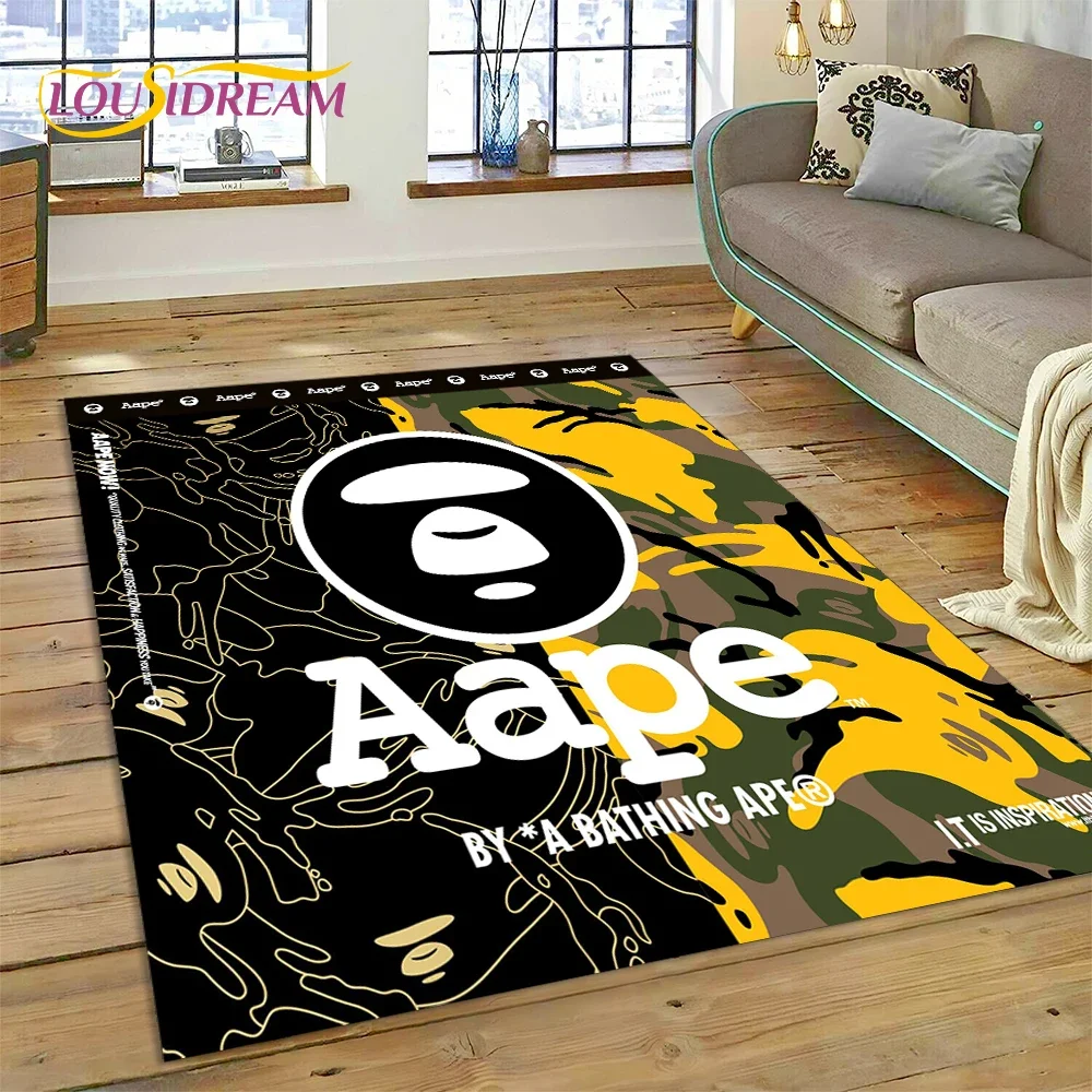 Фото Ковер с 3D-печатью B-BAPE для спальни, гостиной, декора дома, украшения дивана, большой игровой коврик для детей, подарок №2
