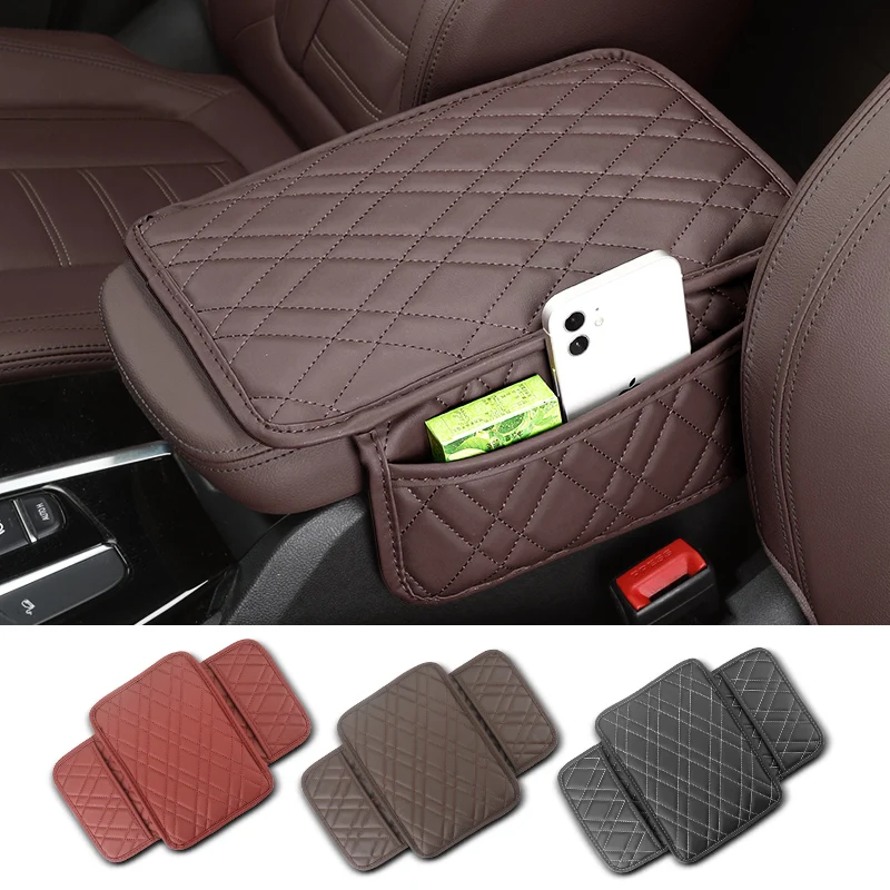 

Leather Car Armrest Mat Arm Support For Car For BMW 123456 Series X1X2X3X4X5X6 Auto Armrests Storage Box Mats Protector Cover