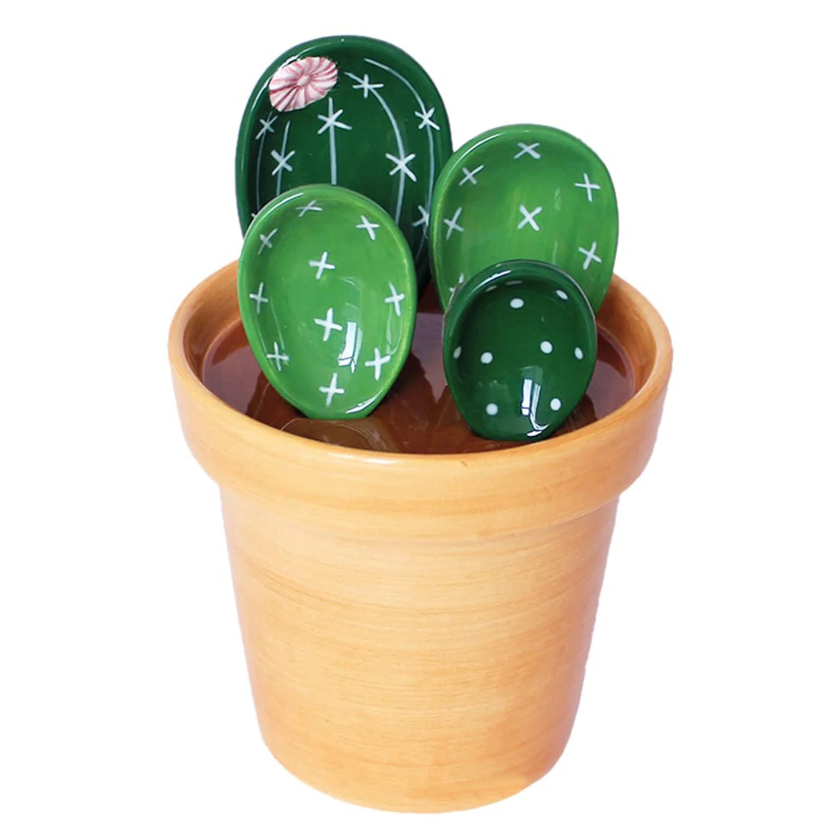 

Ceramic Rice Spoon Cute Cactus Shape Scale Spoon Baking Measuring Spoon Household Spoon Cute Kitchen Tool with Base B