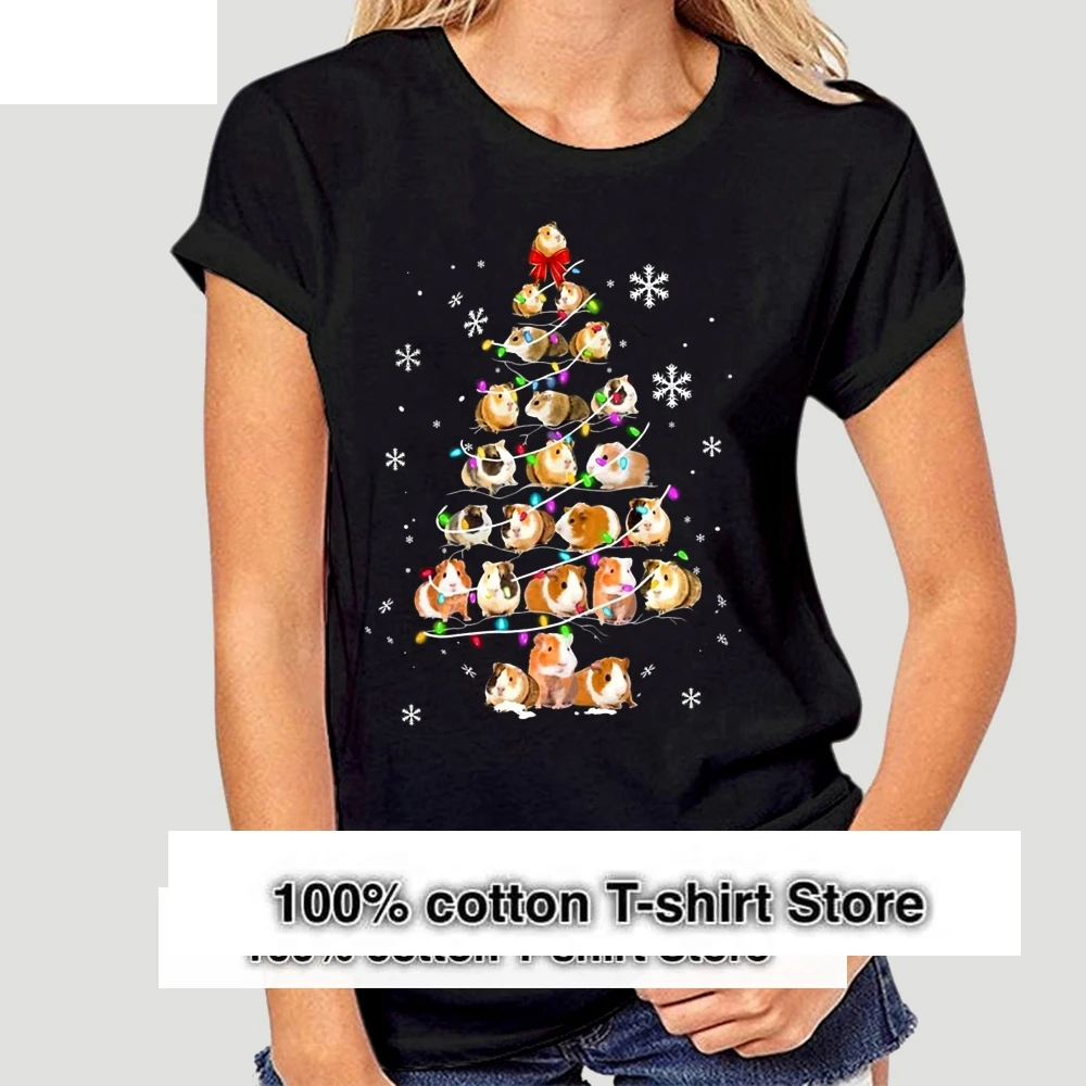 

Men Funny T Shirt Fashion Tshirt Guinea Pig Christmas Tree Snowflake Version Women t-shirt-1079A
