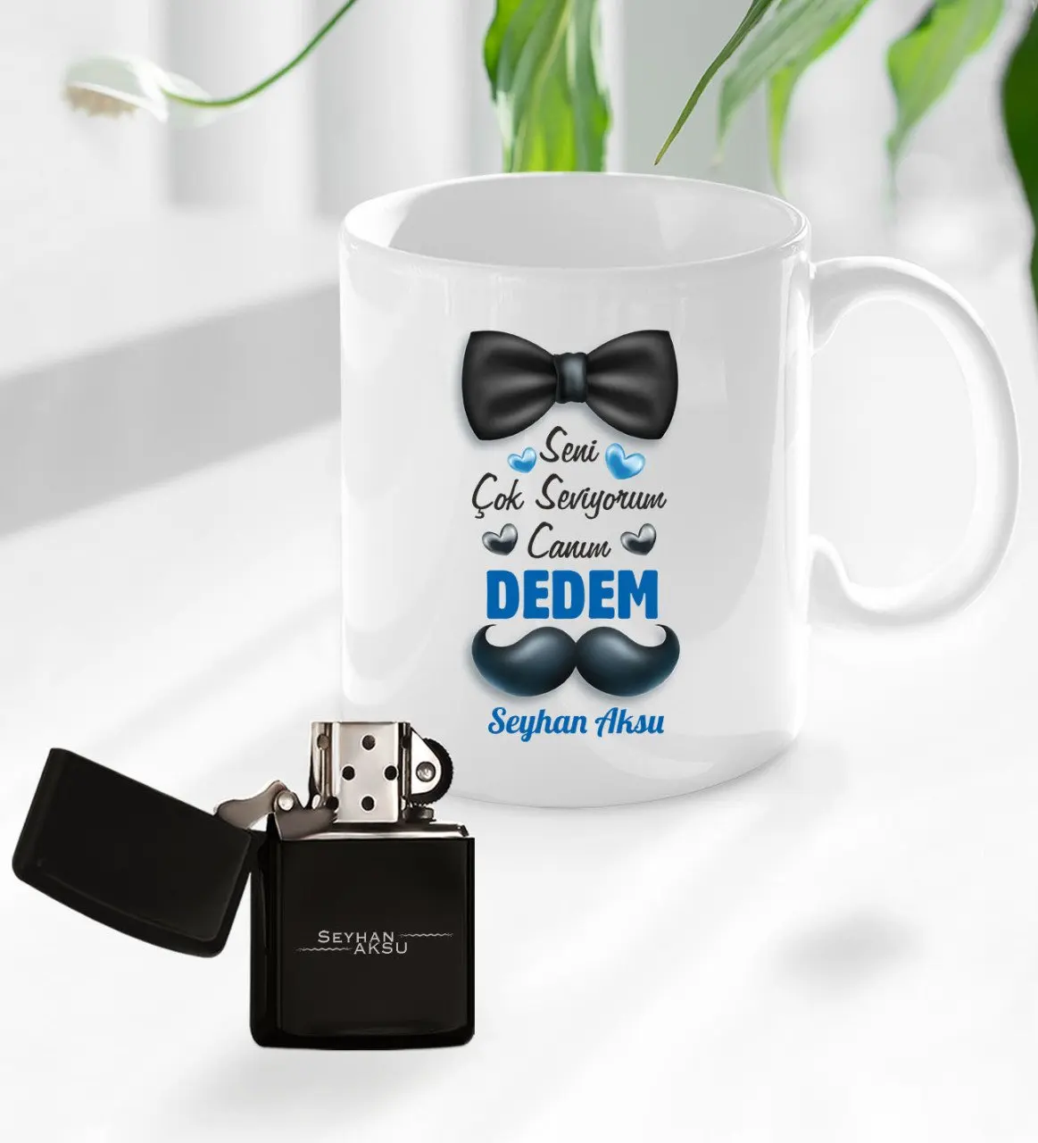 

Персонализированные дорогой Dedem дизайн кружка чашка и бензиновая Зажигалка Seti-2