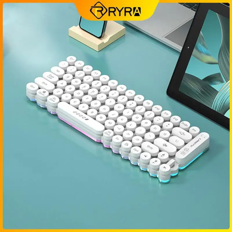

RYRA OG 2.4G Wireless Office Mechannical Keyboard Mini Punk Bluetooth Mute Wired USB Gaming Wireless Keyboard For PC Laptop