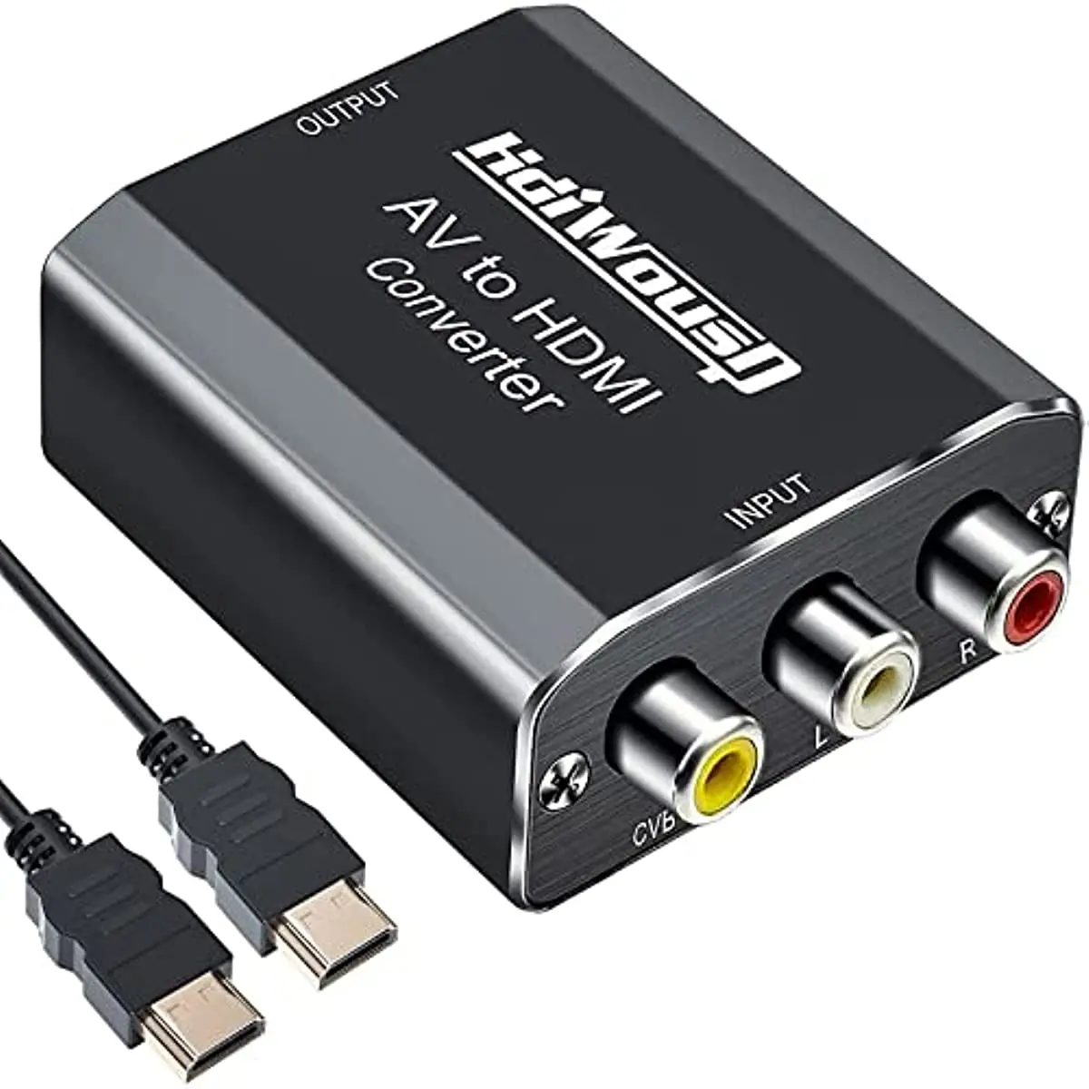 

RCA to HDMI, 1080P Mini RCA Composite CVBS AV to HDMI Video Audio Converter Adapter with HDMI Cable Supporting PAL/NTSC