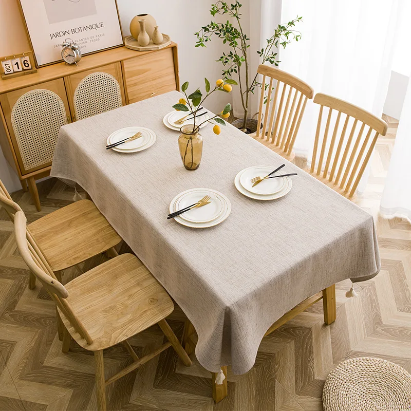 

Cloth art is pure color cotton and linen tablecloth with thick waterproof table cloth_Jes1341
