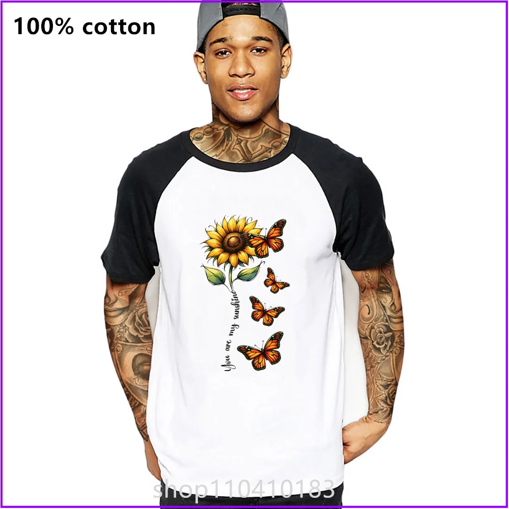 Футболки You Are My Sunshine Butterfly для мужчин и женщин футболка Boxy Running с принтом на плечах