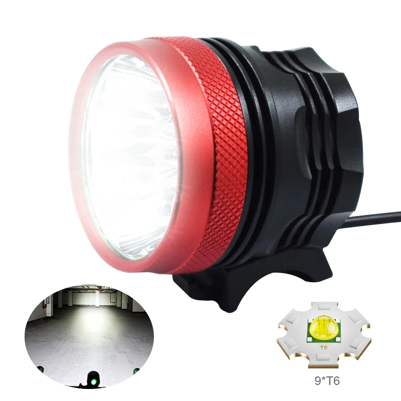 

Mountain Road Bicycle Headlight 10000LM 9*XML T6 LED Bike Front Light 18650 Battery Cycling Lamp Night Riding Flashlight 3 Modes