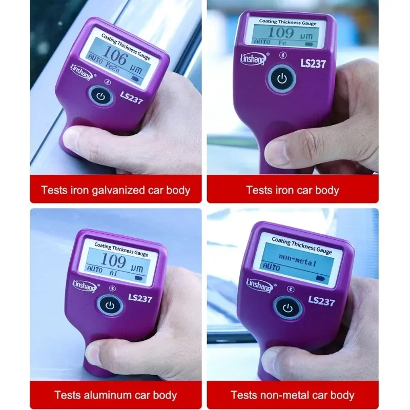 LS237 Перезаряжаемый автомобильный толщиномер краски проверка автомобильного