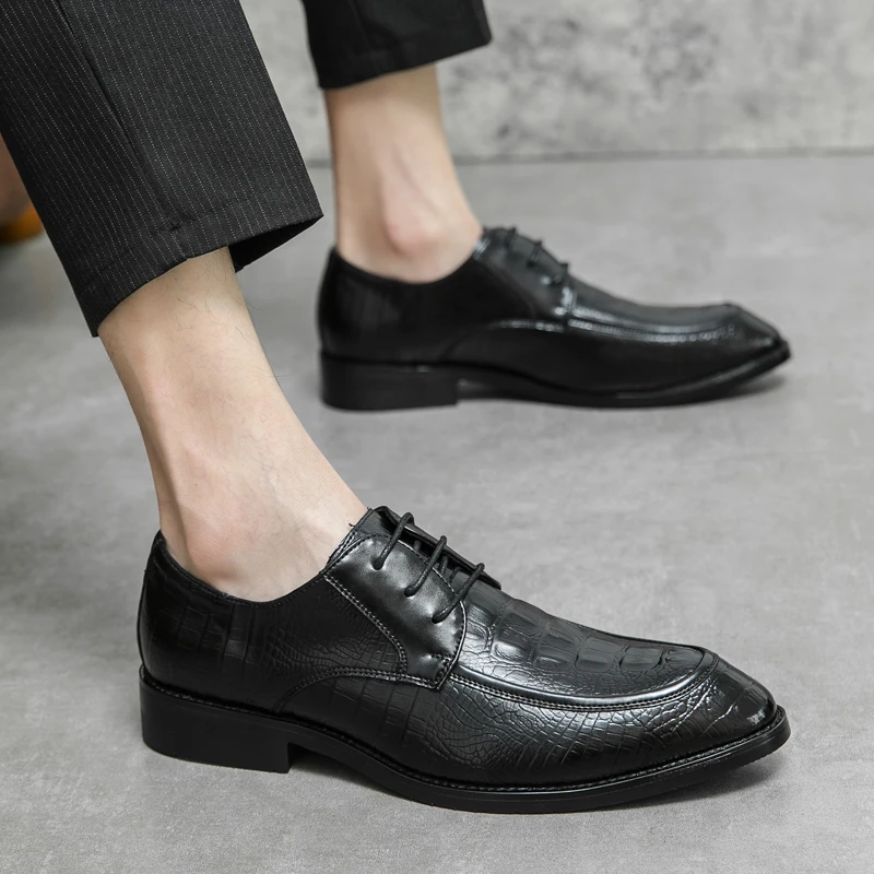 

Men's Genuine Leathe Oxford Comfortable Dress Shoes Originals Lace Up Formal Business Casual Daily Derby Shoes for Male