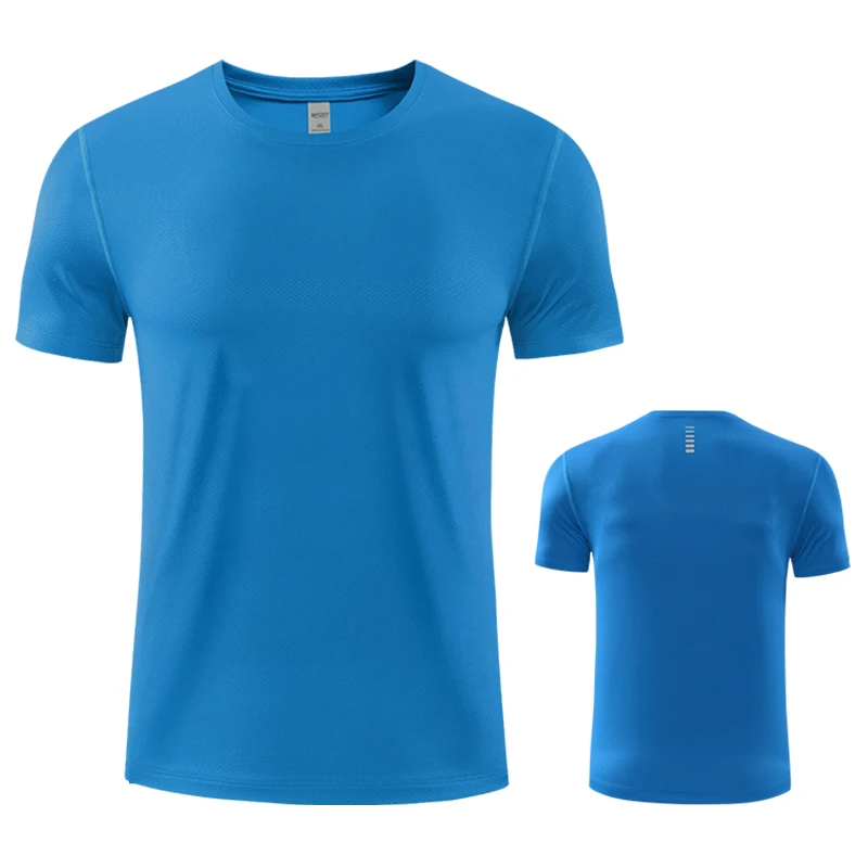 

Solid Color Large Size Men's Quick Dry Sports Short Sleeve Round Neck Breathable Multicolor T-Shirt Custom Logo