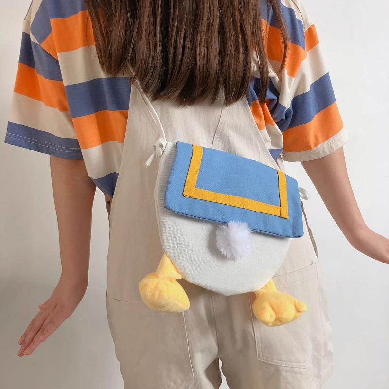 New Children's Canvas Messenger Bag Fashion Cute Small Bag Tide Super Cute Cartoon Boys and Girls all-match Primary School Girls