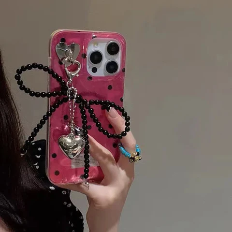 Чехол в горошек с бантом-бабочкой для Honor 400 Lite X6C X8C 4G X6B X6A Plus X9C Smart 5G Magic 7 Lite 90 Y2K, чехлы для телефонов