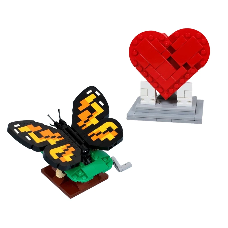 Сборные строительные блоки MOC головоломка игрушки любовь бабочки модели