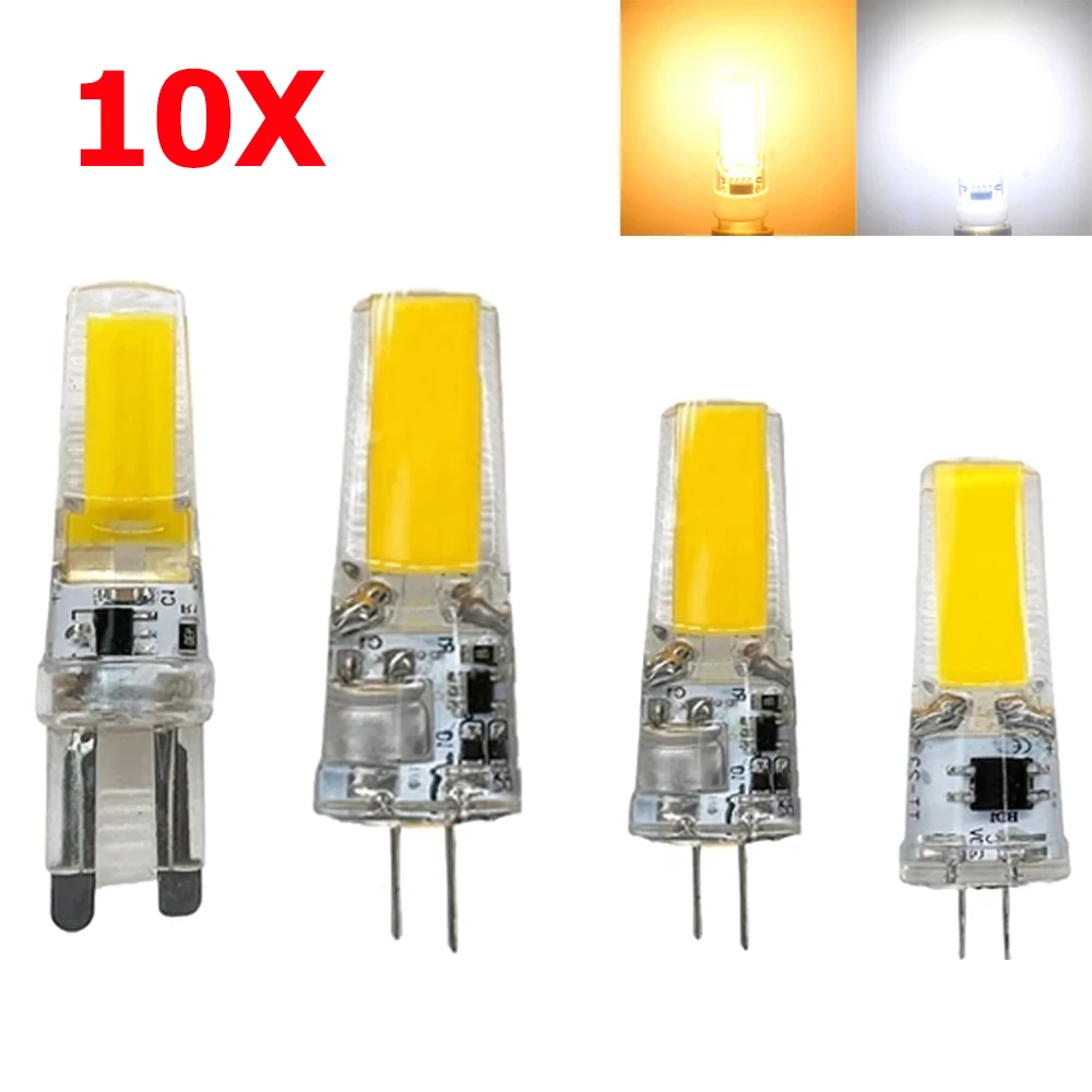 10 настраиваемых ламп 3W 6W G4 G9 COB LED 3000K - 6500K 220V