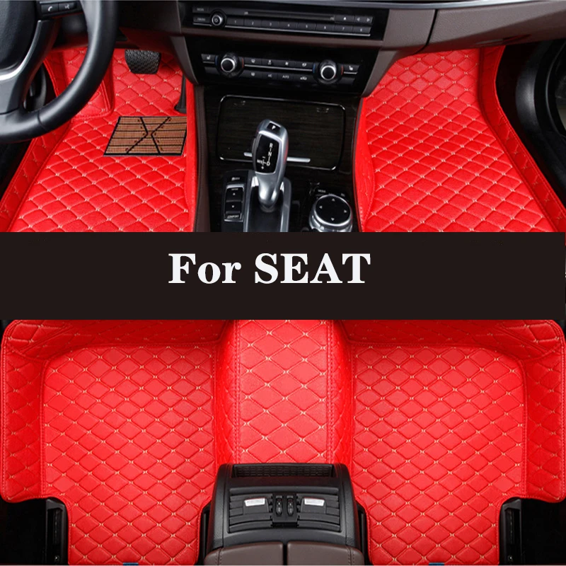 

Full Surround Custom Leather Car Floor Mat For SEAT Ateca Arona Ibiza Leon (Right driving) Toledo Exeo Car Accessories