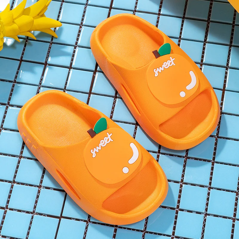 Cartoon Kids Cute Slippers For Girls Bathroom Non-Slip House Slippers Summer Home Shoes Boy PVC Soft Sole Children Slippers Baby