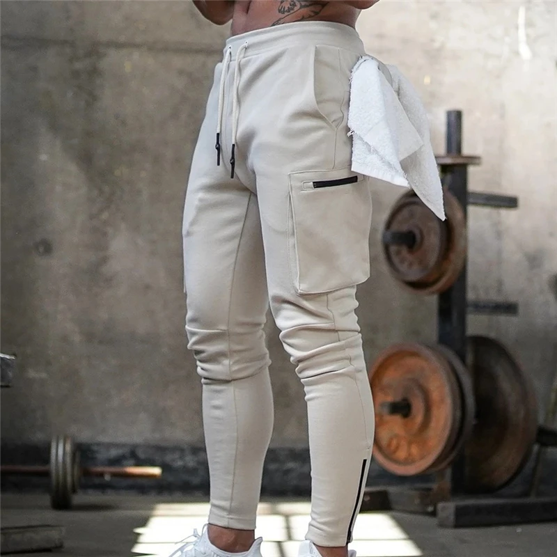 

Mens Jogger Pnats Sweatpants Man Gyms Workout Fitness Cotton Trousers Male Casual Fashion Skinny Track Pants Zipper Design Pants