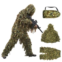 3d leaf camo yowie outdoor ghillie suit men women 3 pieces hunting bionic camouflage clothing sniper cs tactical hunting suit