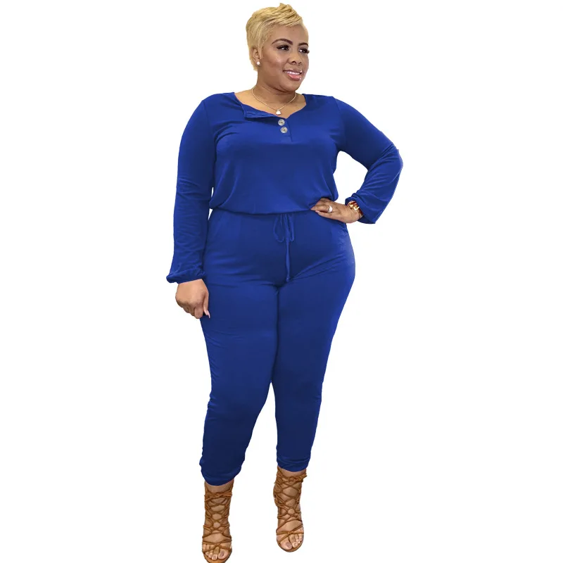 

Streetwear One Piece Sexy Bodycon Jumpsuit Plus Size Women Outfits 2022 Autumn Casual Long Romper Womens Drawstring Jumpsuit