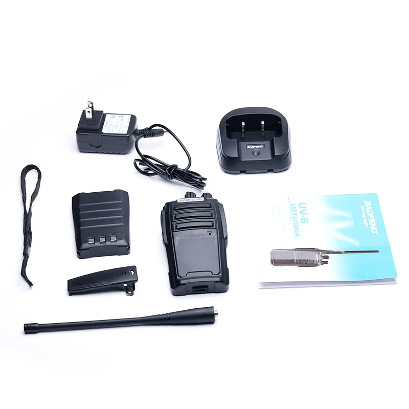 1pcs Baofeng UV6 Walkie Talkie Long Range Two Way 136-174 400-470 MHz U/VHF Dual Band Portable Ham Radio FM Transceiver Intercom