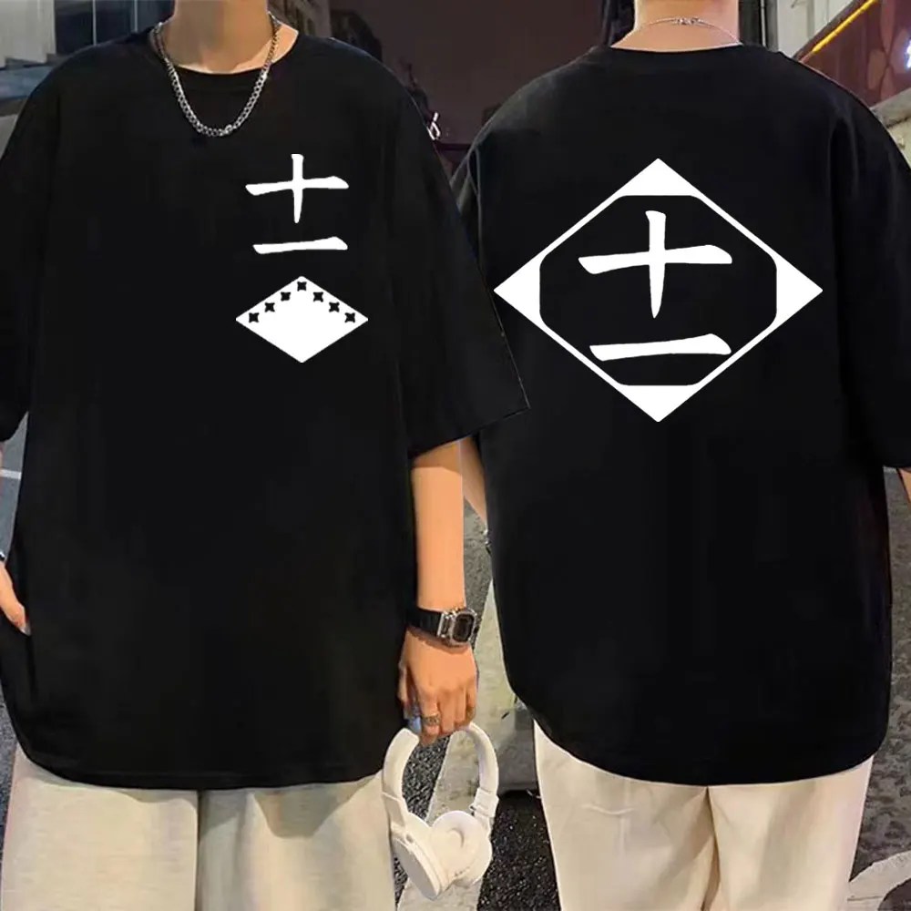 

Japanese Anime Bleach Double Sided Print T Shirts Men Women Trend Vintage Short Sleeve T Shirt Street Fashion Oversized T-shirts