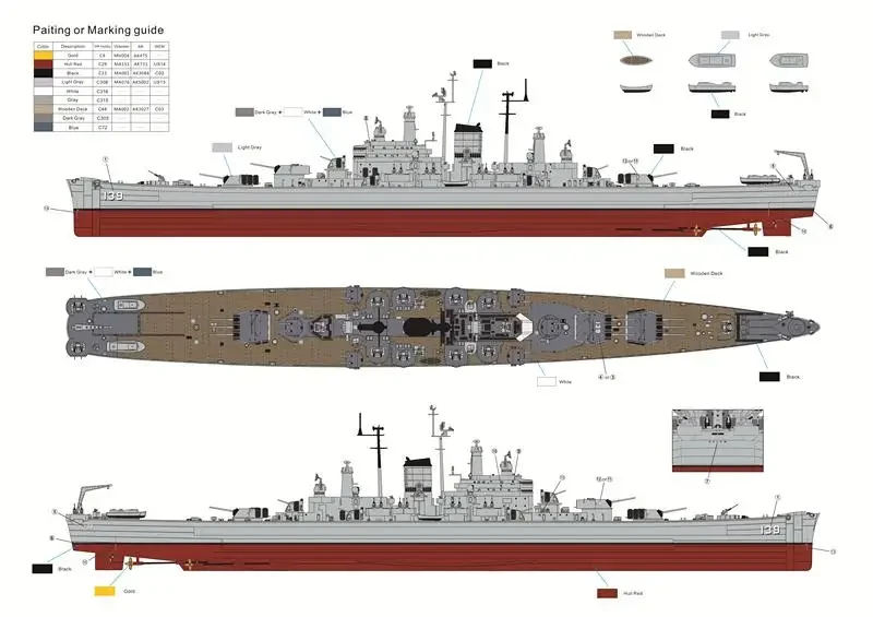 Очень огонь VF 350919 Набор моделей USS Salem CA-139 1/350