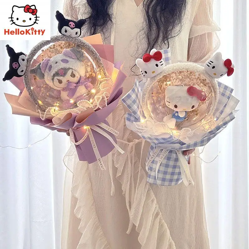 

Sanrios Hello Kittys My Melody Kuromi плюшевый букет Kawaii Cinnamoroll pompurin цветочная игрушка подарок для девушки подруги