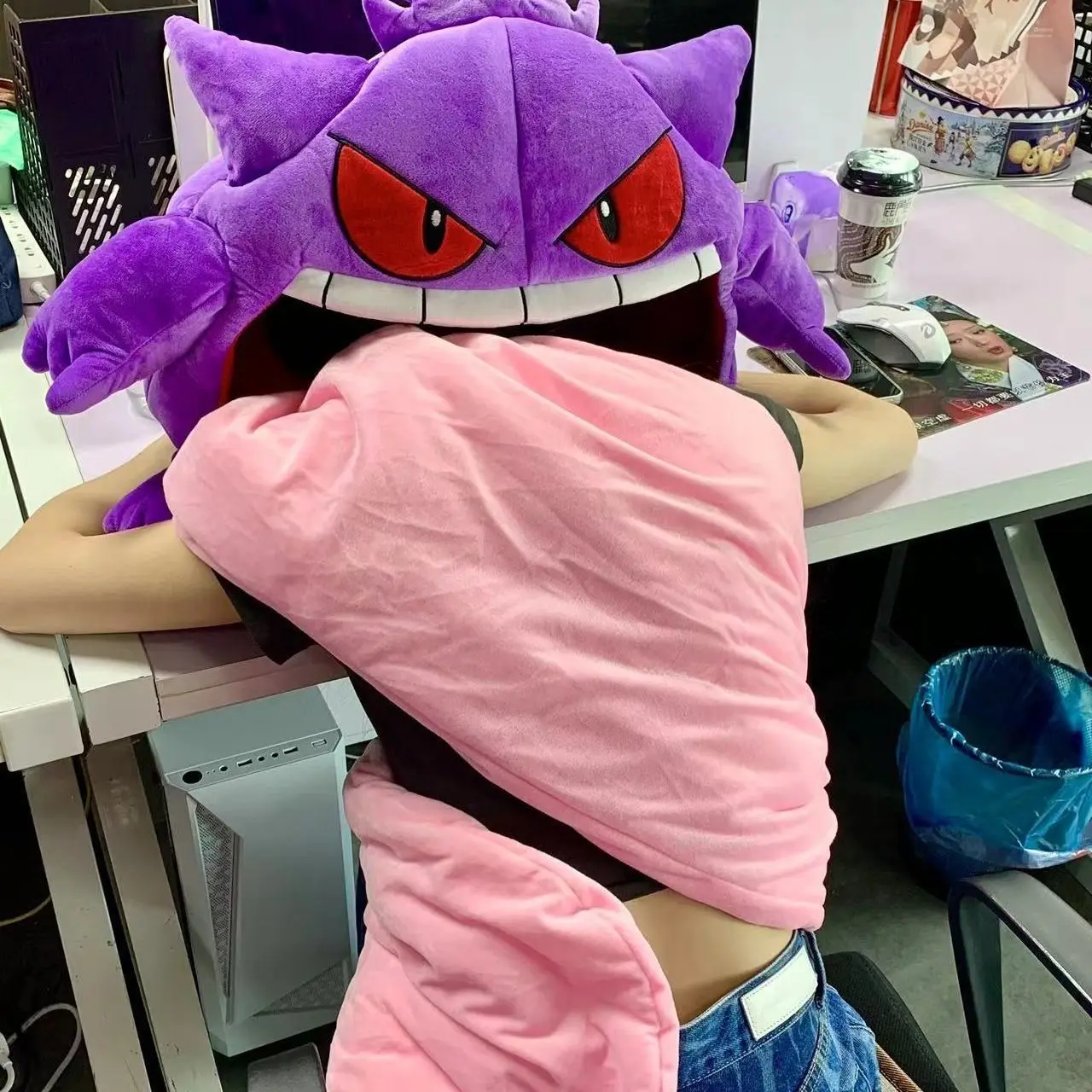 

Милый мультяшный Покемон Gengar, забавный набор голов, Подушка для сна Elf, периферийный милый мультяшный плюшевый одеяло для сна двойного назна...