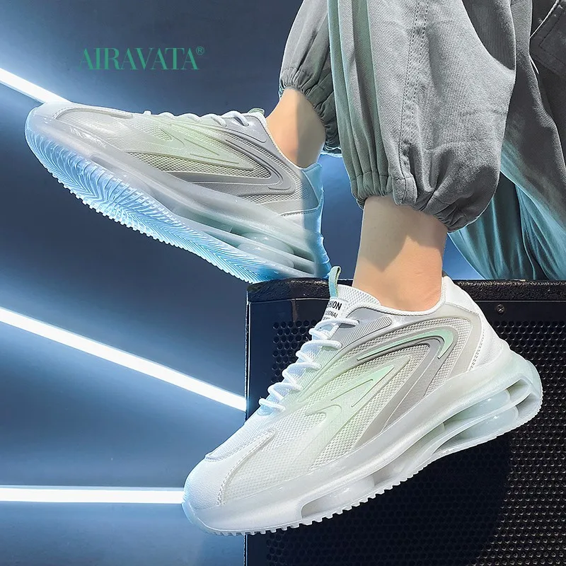 Men Summer 2022 Fashion Breathable Male Sneakers Outdoor Casual Platform Running Leather Non-Slip Gradient