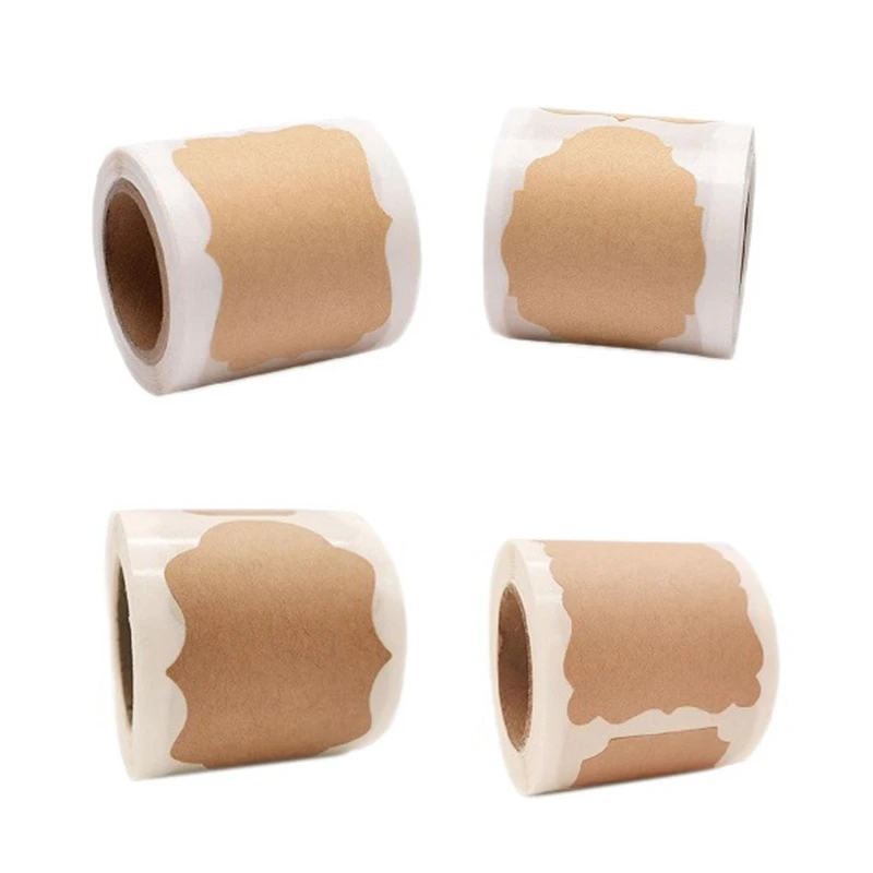 

Самоклеящиеся ярлыки из крафт-бумаги, 4 рулона, 3x2 дюйма