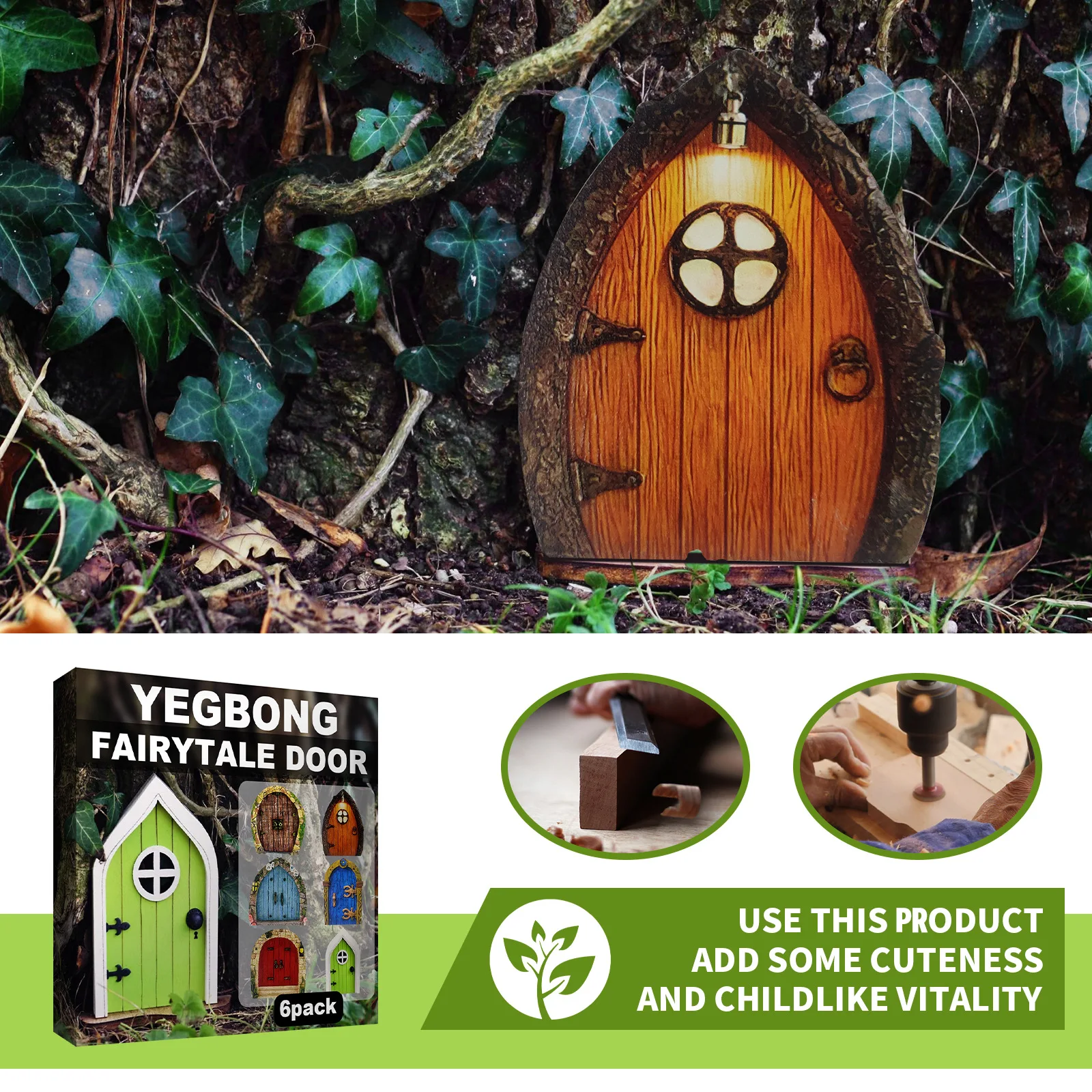 

Garden Decoration Fairy Door Garden Tree Decoration Wooden Miniature Tree Decoration Cute Fairy Door Outdoor Decor