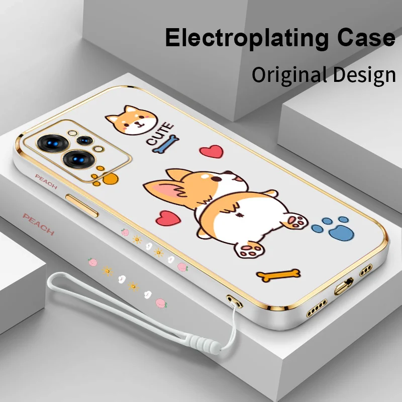 

Lovely Kirky Electroplating Phone Case for Realme GT2 Pro GT Master GT Neo 3 X7 X Q2 Q3 Pro Carnival OPPO K3 Silicone Cover